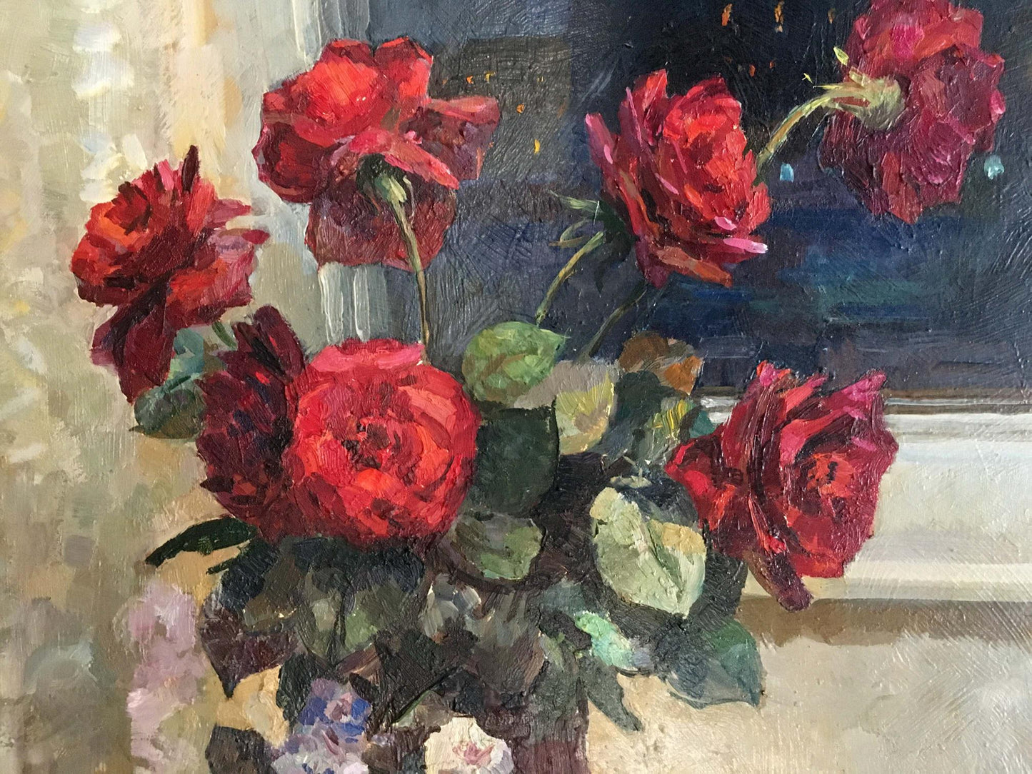 Oil painting Red roses Natalya Alexandrovna Savitskaya