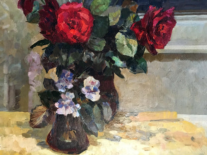 Oil painting Red roses Natalya Alexandrovna Savitskaya