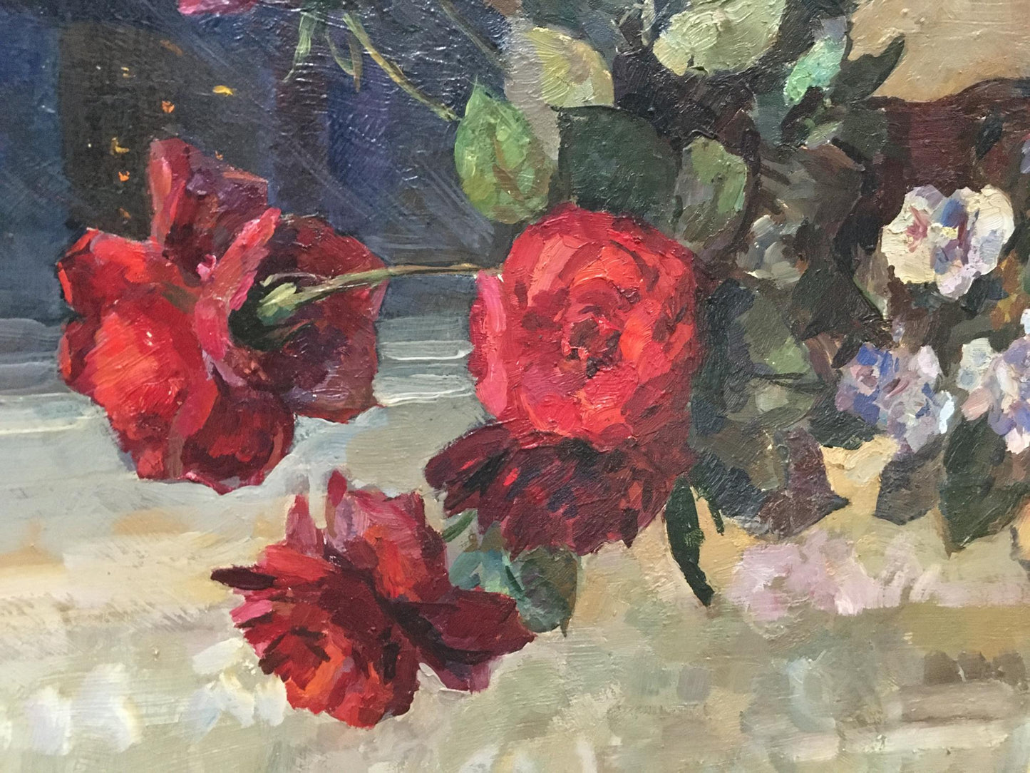 Oil painting Red roses Natalya Alexandrovna Savitskaya