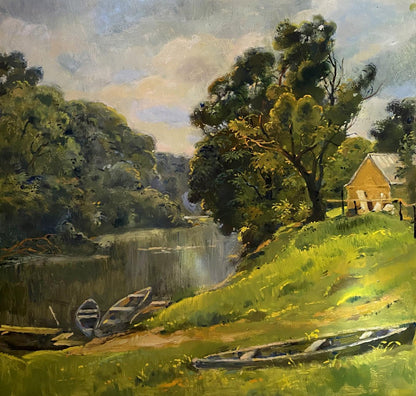 Oil painting Childhood river buy