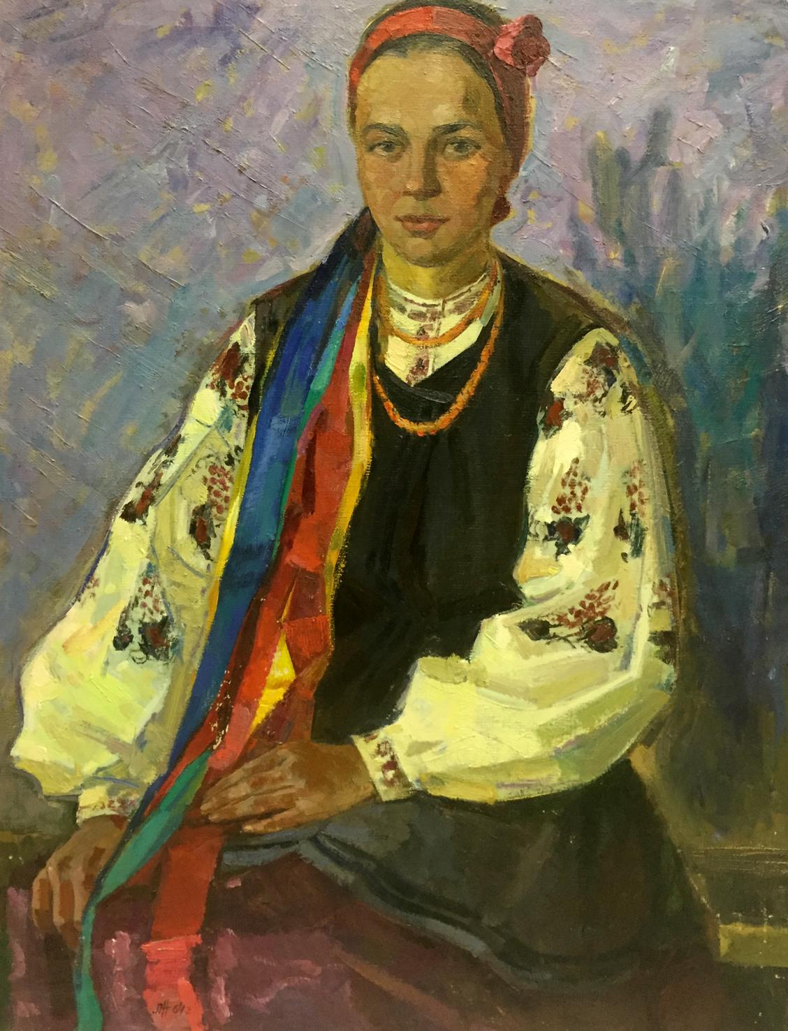 Oil painting Woman portrait Zhabinsky Leonid Andreevich