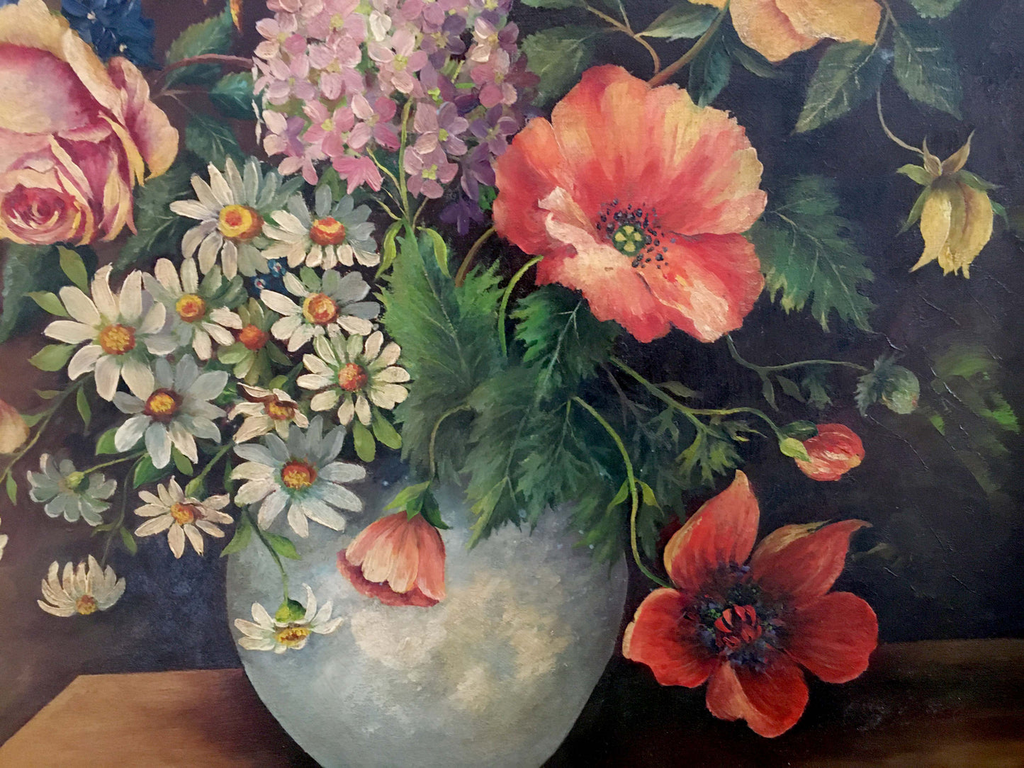 Oil painting Variegated Floral Arrangement Unknown artist