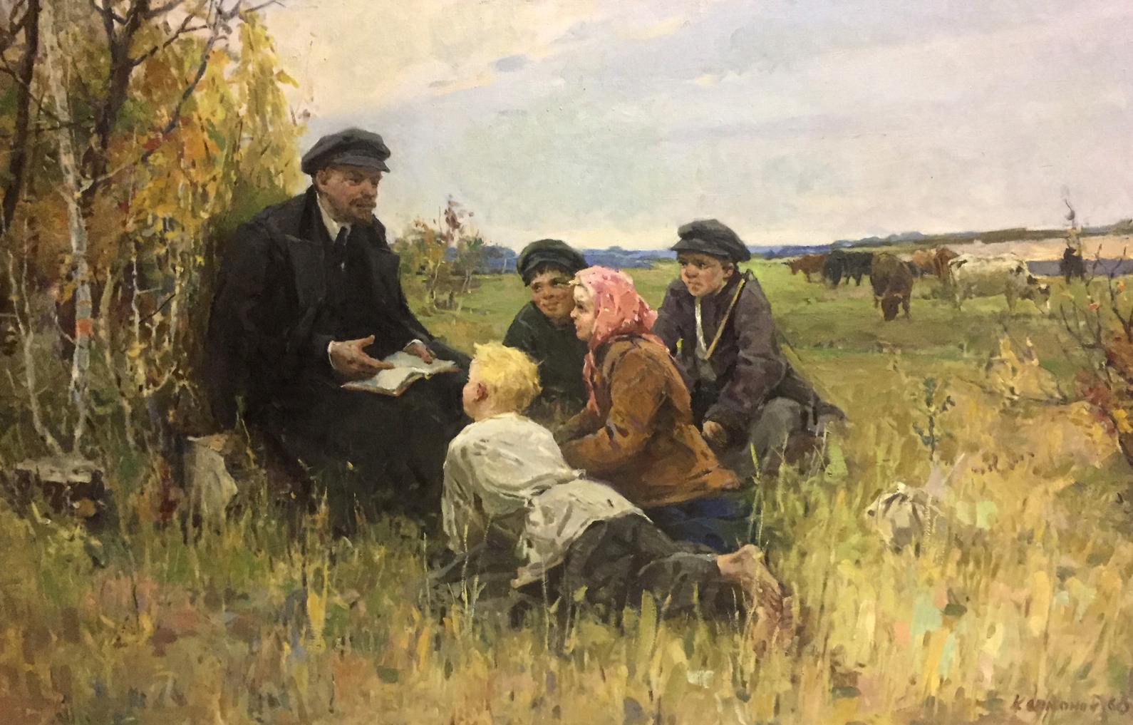 Oil painting Lenin among the people Klimanov Anatoly Alekseevich