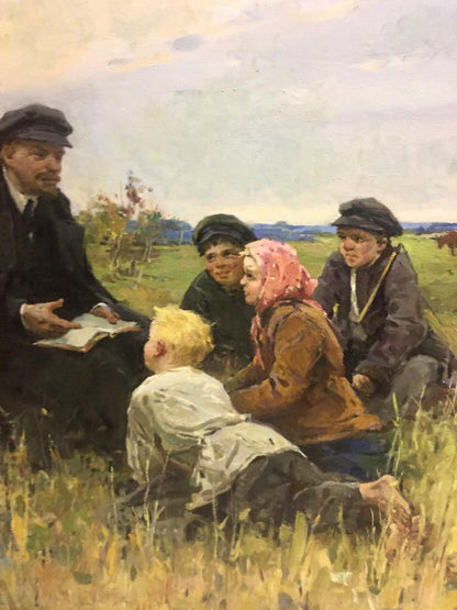 Oil painting Lenin among the people Klimanov Anatoly Alekseevich