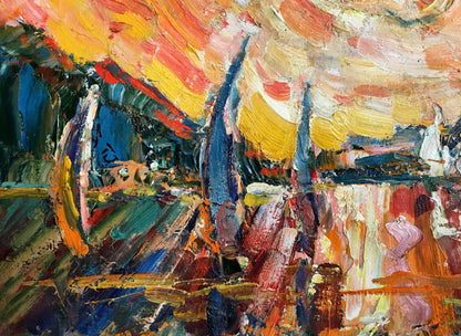 In his oil artwork, Glushchenko captures the golden glow of the sun