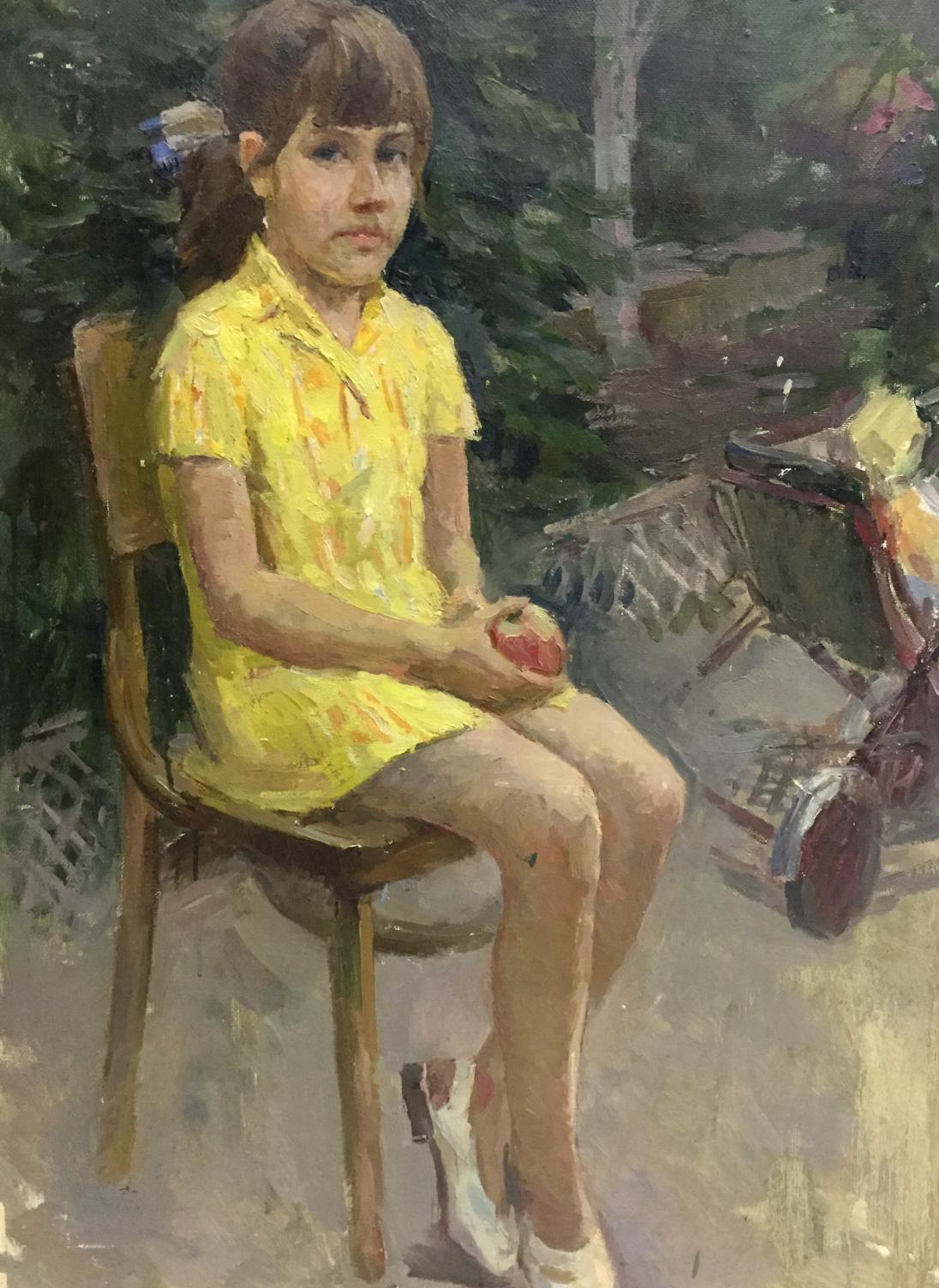 Oil painting Portrait of a girl Sheludko Leonid Nikolaevich