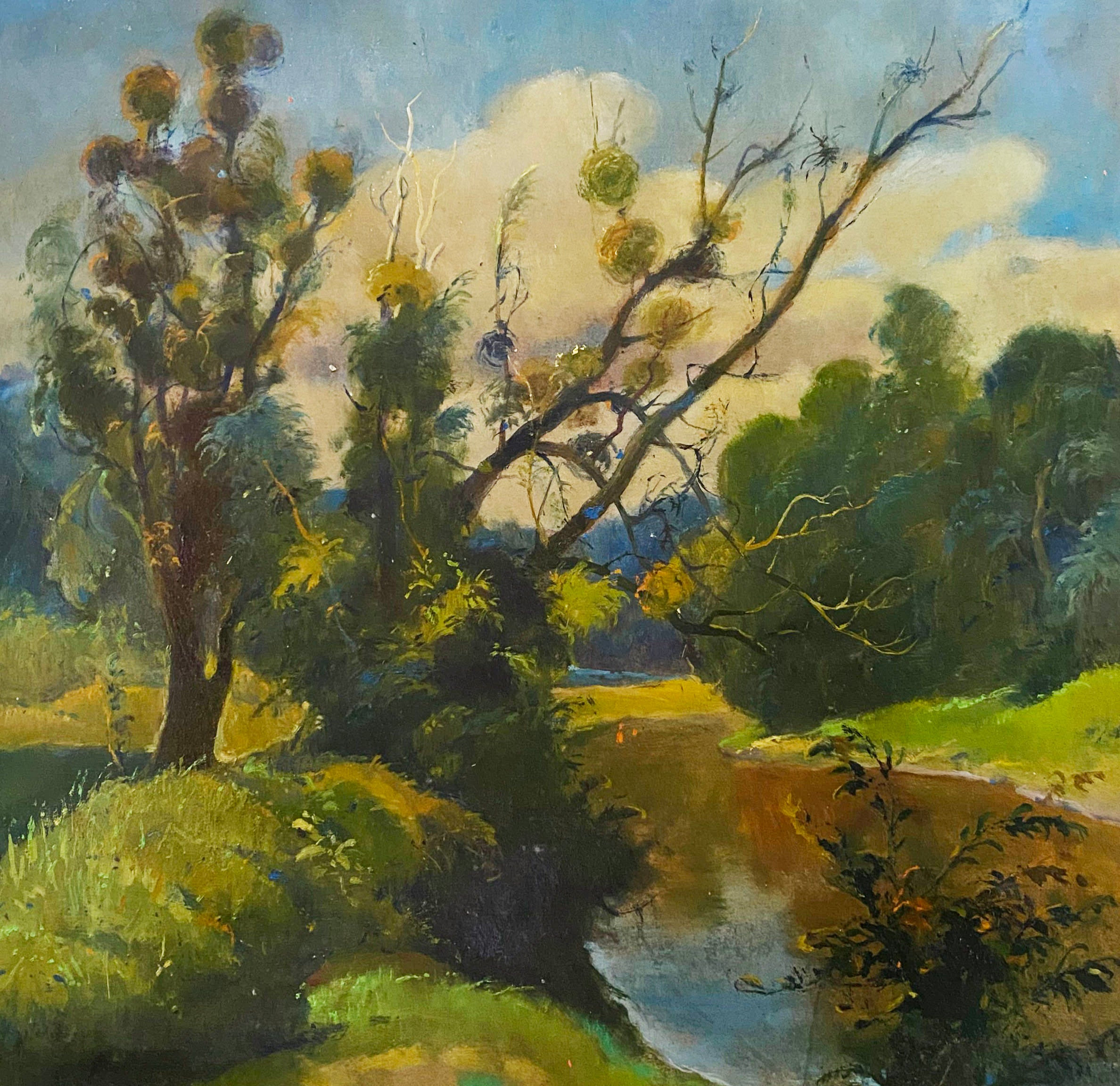 Oil painting Summer on the river buy