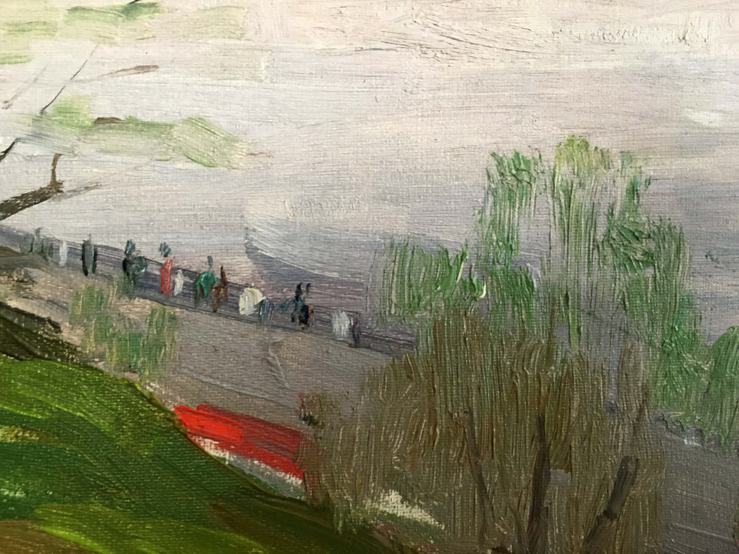 Oil painting River landscape Isakhanov M. S.