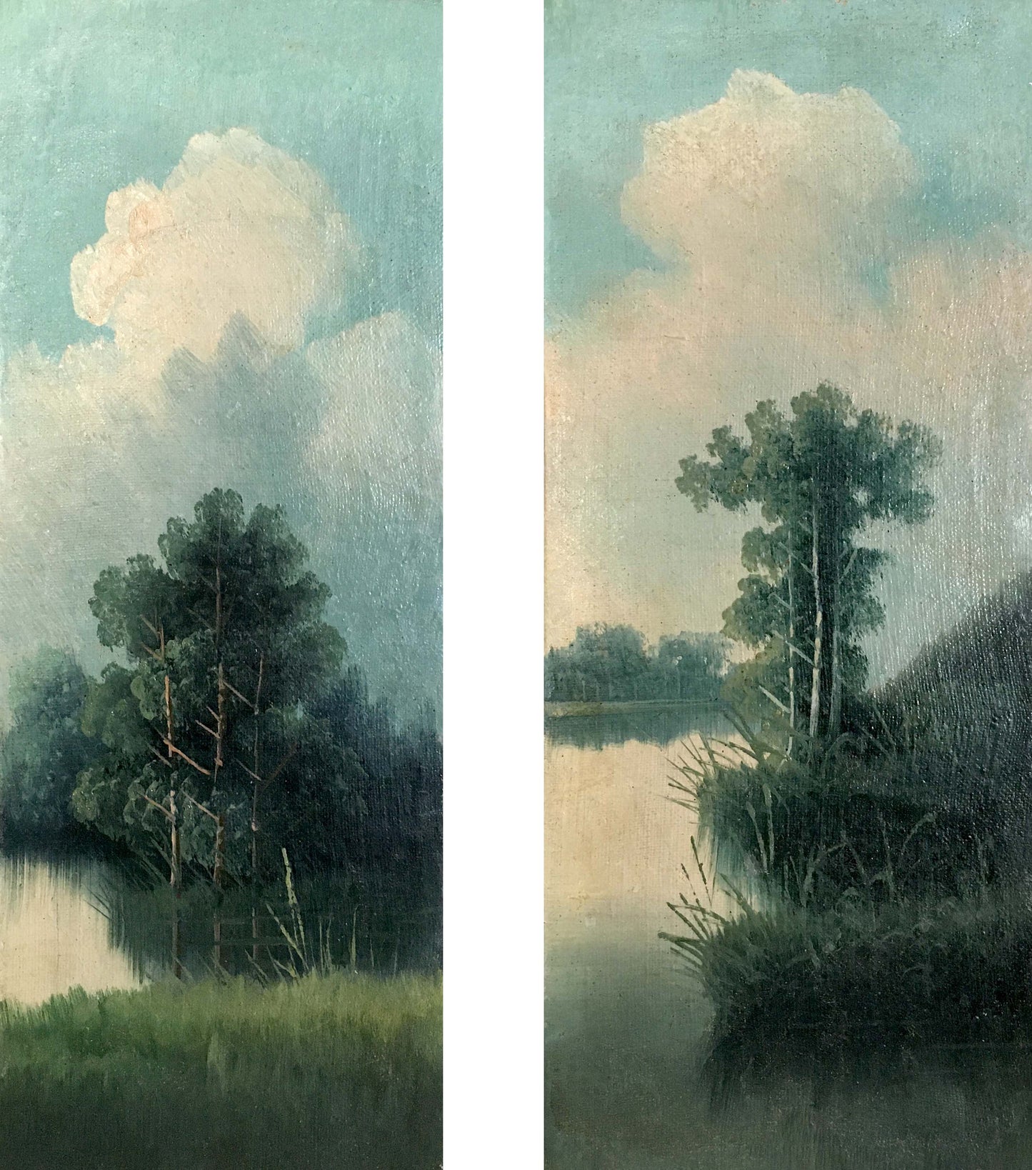 Two oil painting Natural landscape