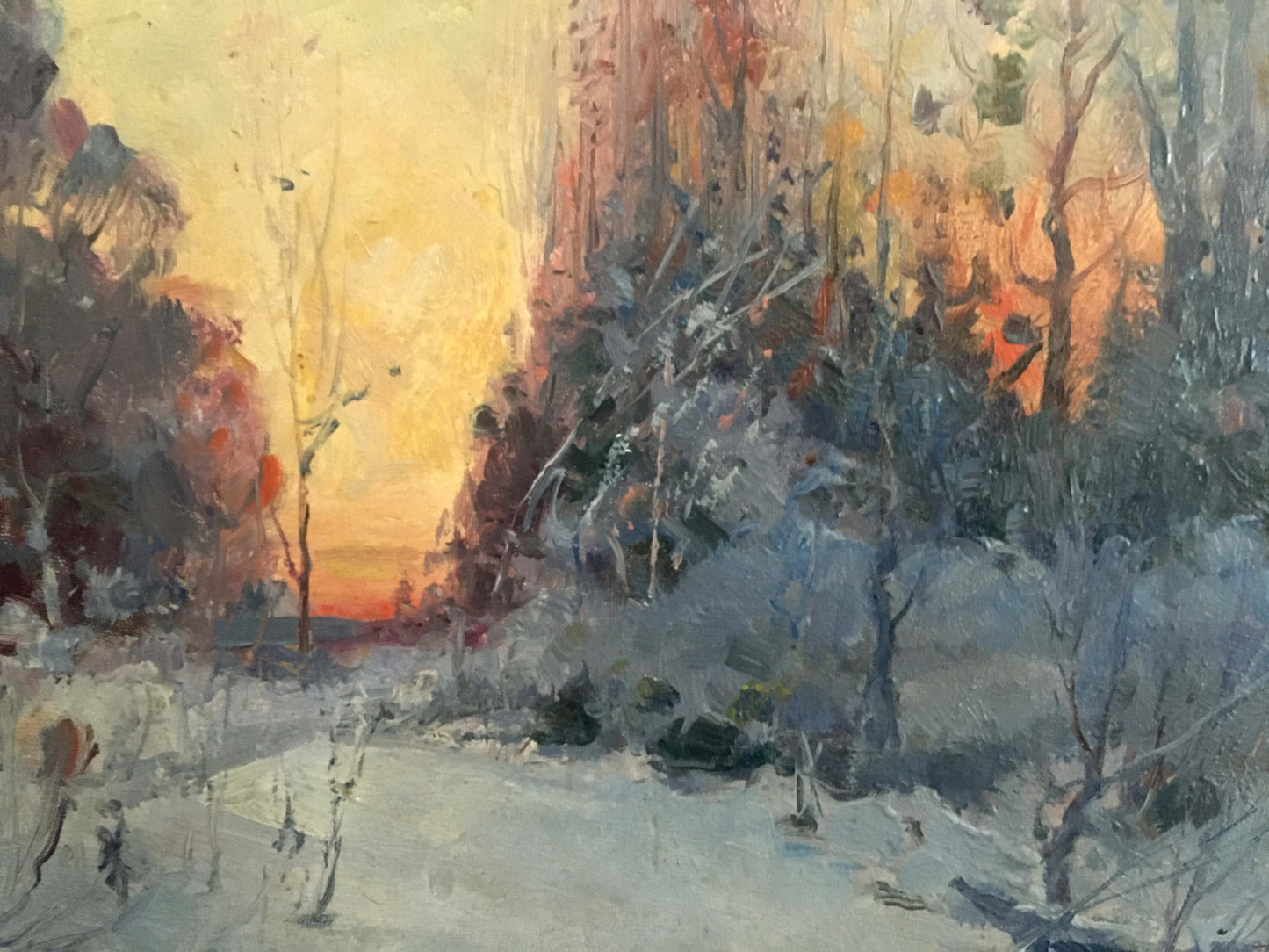 Oil painting Winter landscape Konovalyuk Fedor Zotikovich