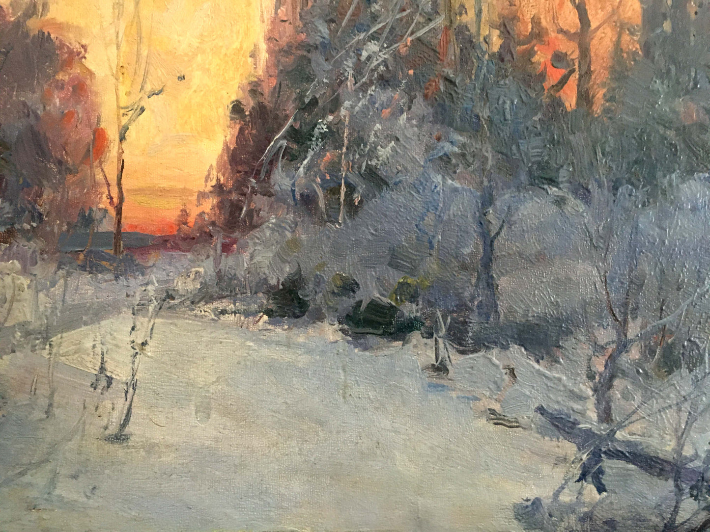 Oil painting Winter landscape Konovalyuk Fedor Zotikovich