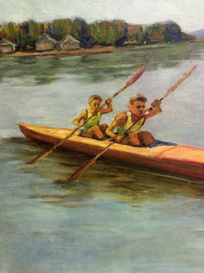 Oil painting Rowers