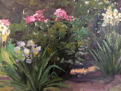 Oil painting Flower garden G. Cherkasskiy