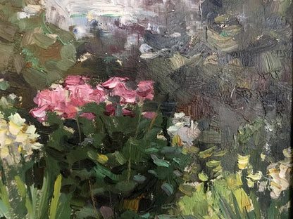 Oil painting Flower garden G. Cherkasskiy