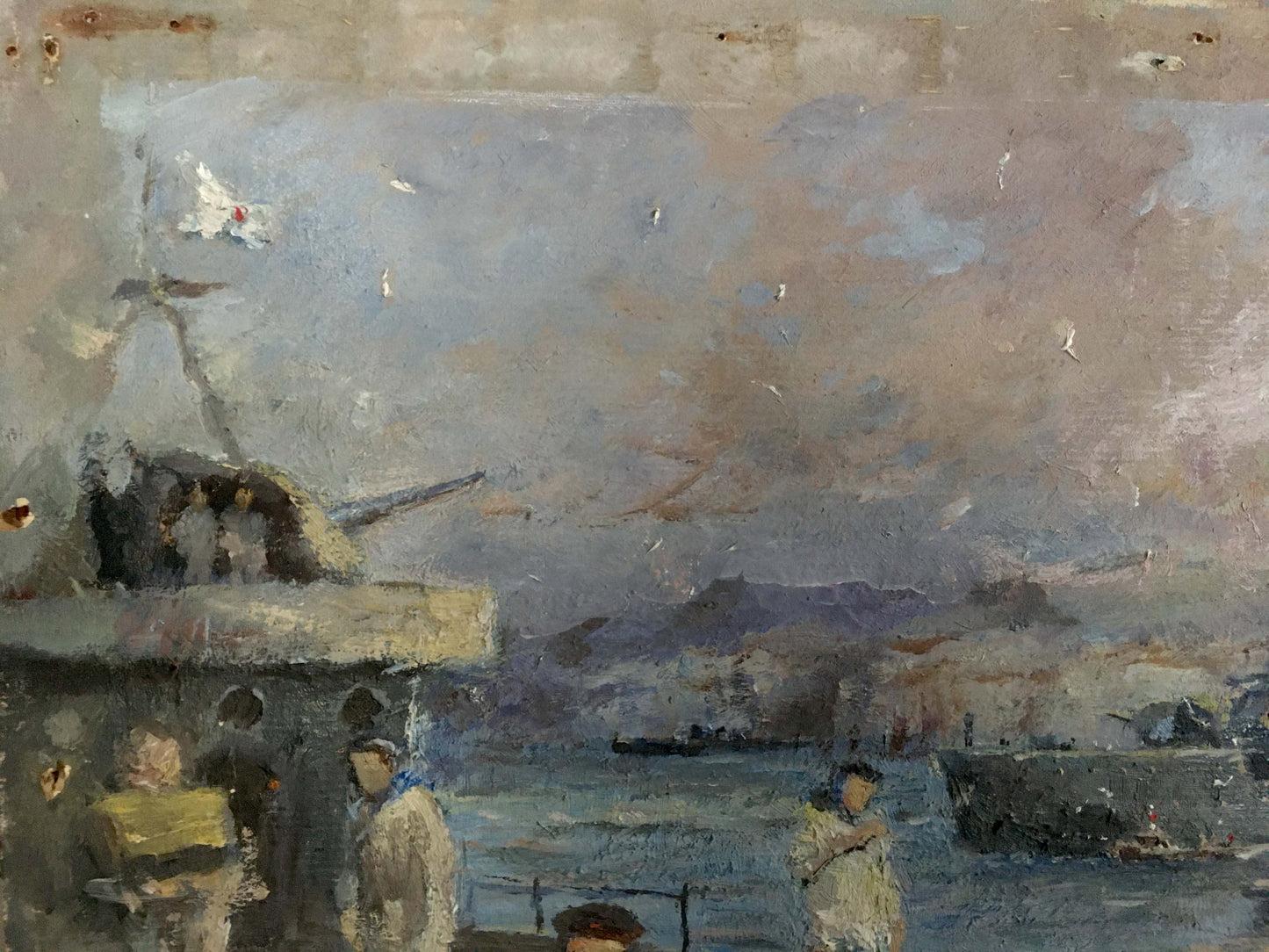 Oil painting Sailors in the port Pichuyev K. I.