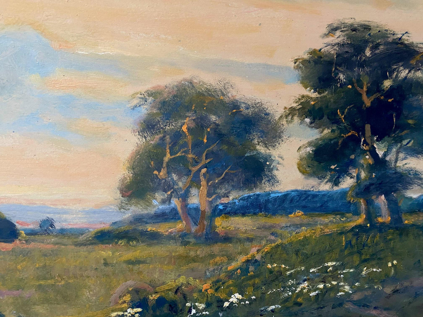 Oil painting Evening in the field Litvinov Oleg Arkad'yevich
