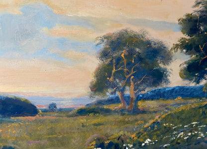 Oil painting Evening in the field Litvinov Oleg Arkad'yevich