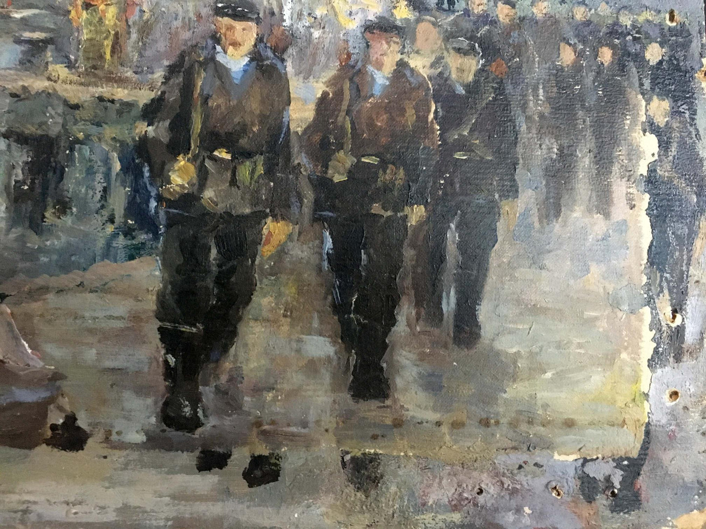 Oil painting Sailors in the port Pichuyev K. I.