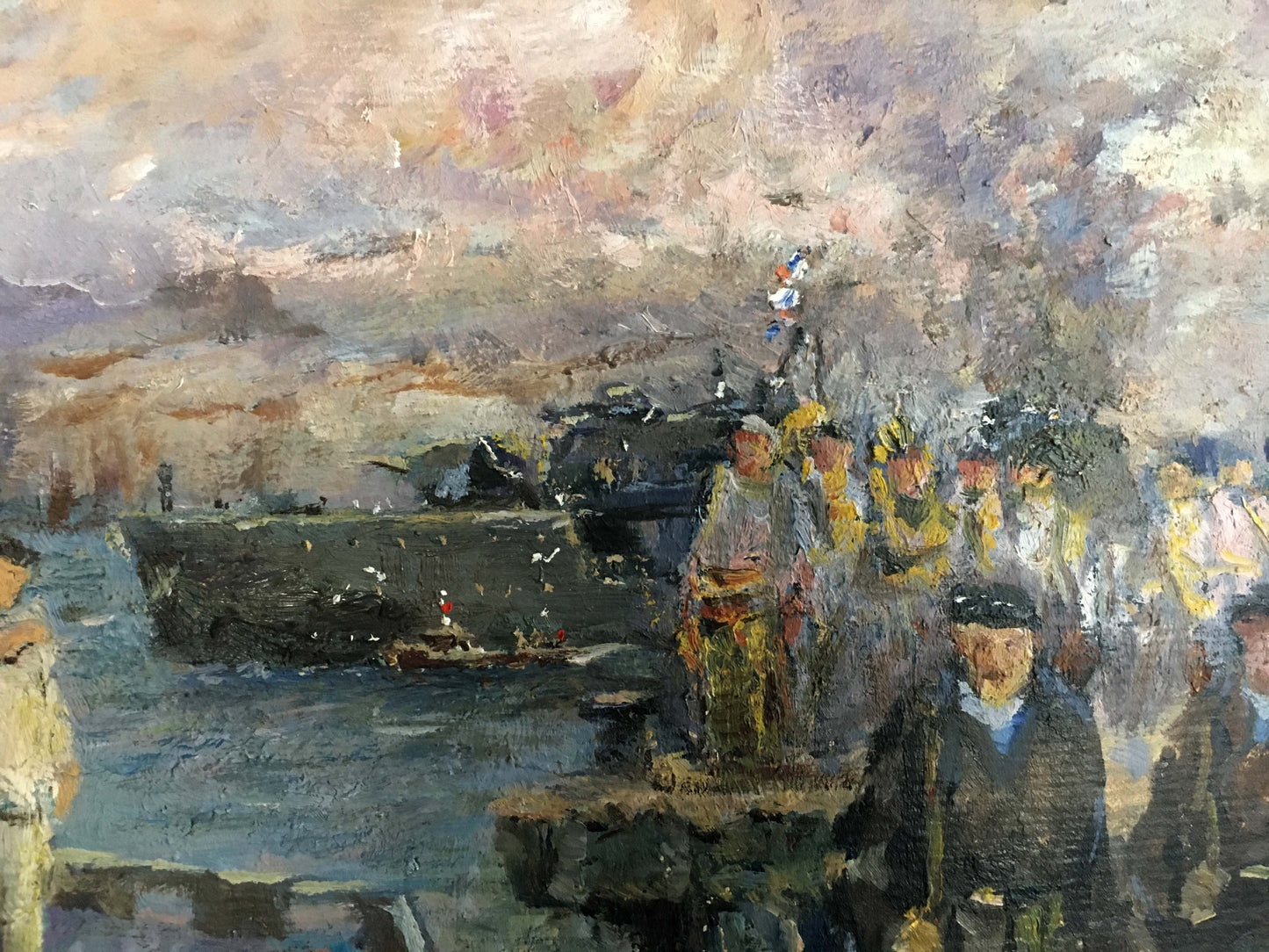 Oil painting Sailors in the port Pichuyev K. I.