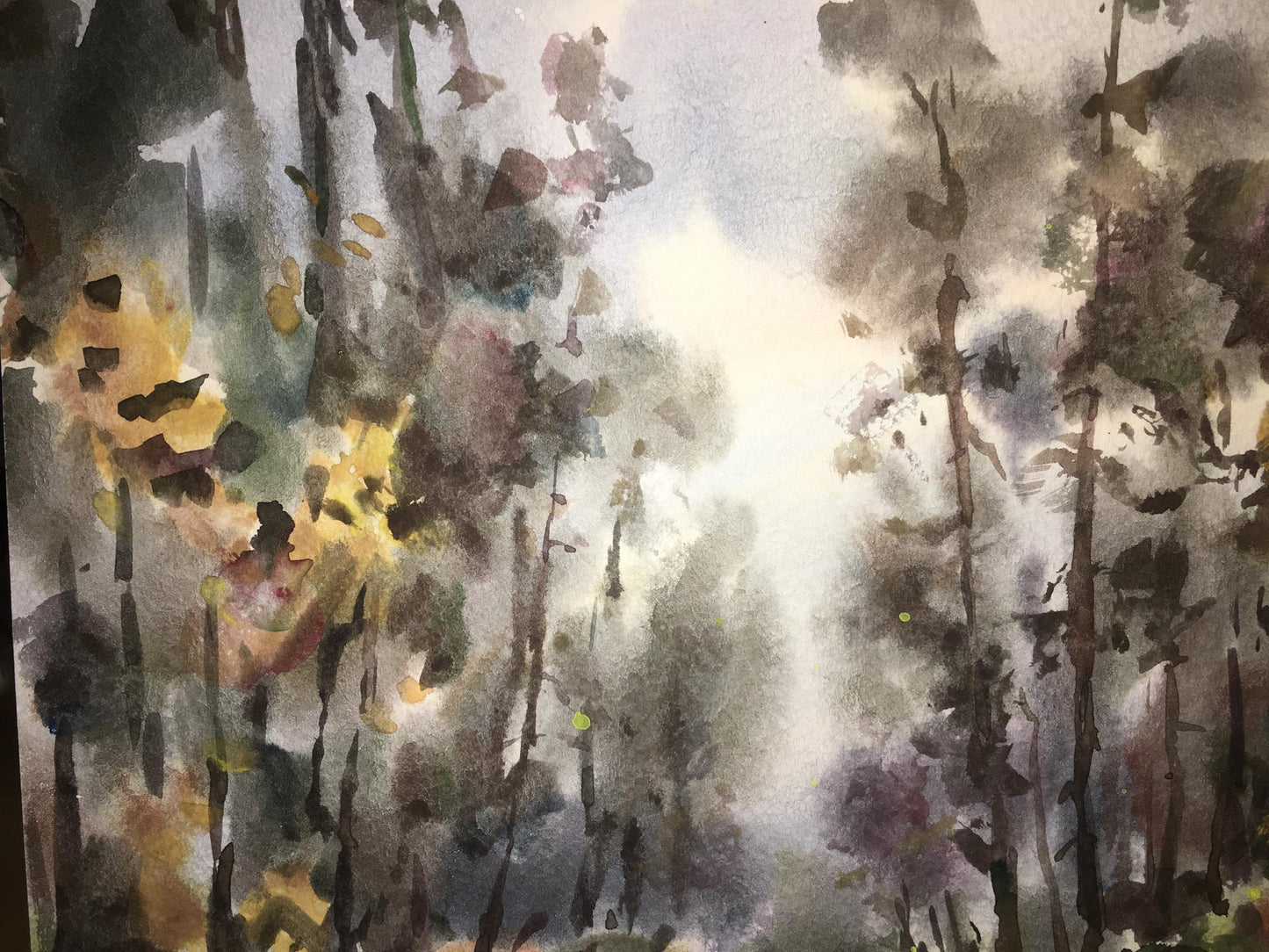 Watercolor painting Whispering Grove Viktor Mikhailichenko