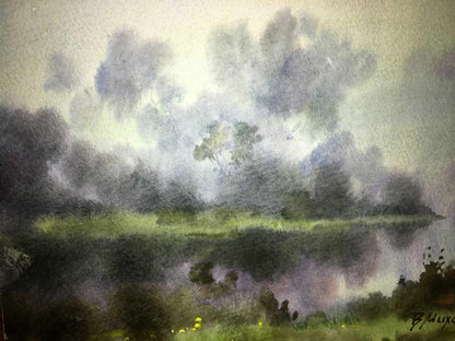 Swamp watercolor painting Viktor Mikhailichenko