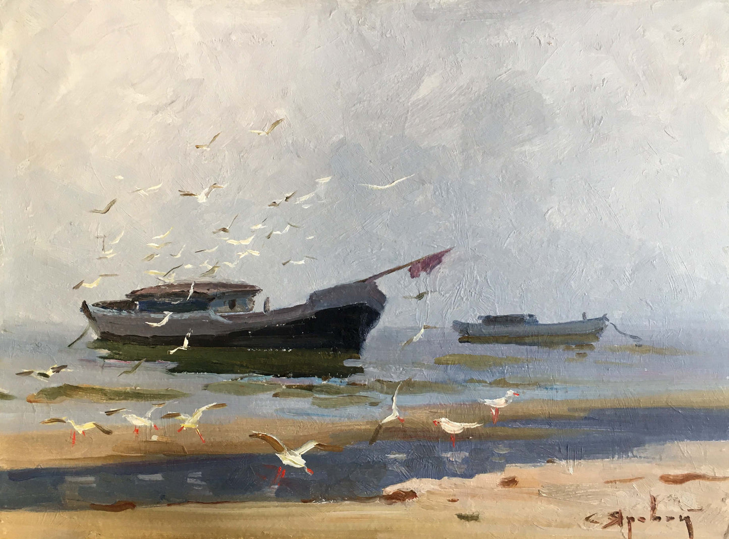 Oil painting Near the shore Yarovoy Stepan Kalinovich