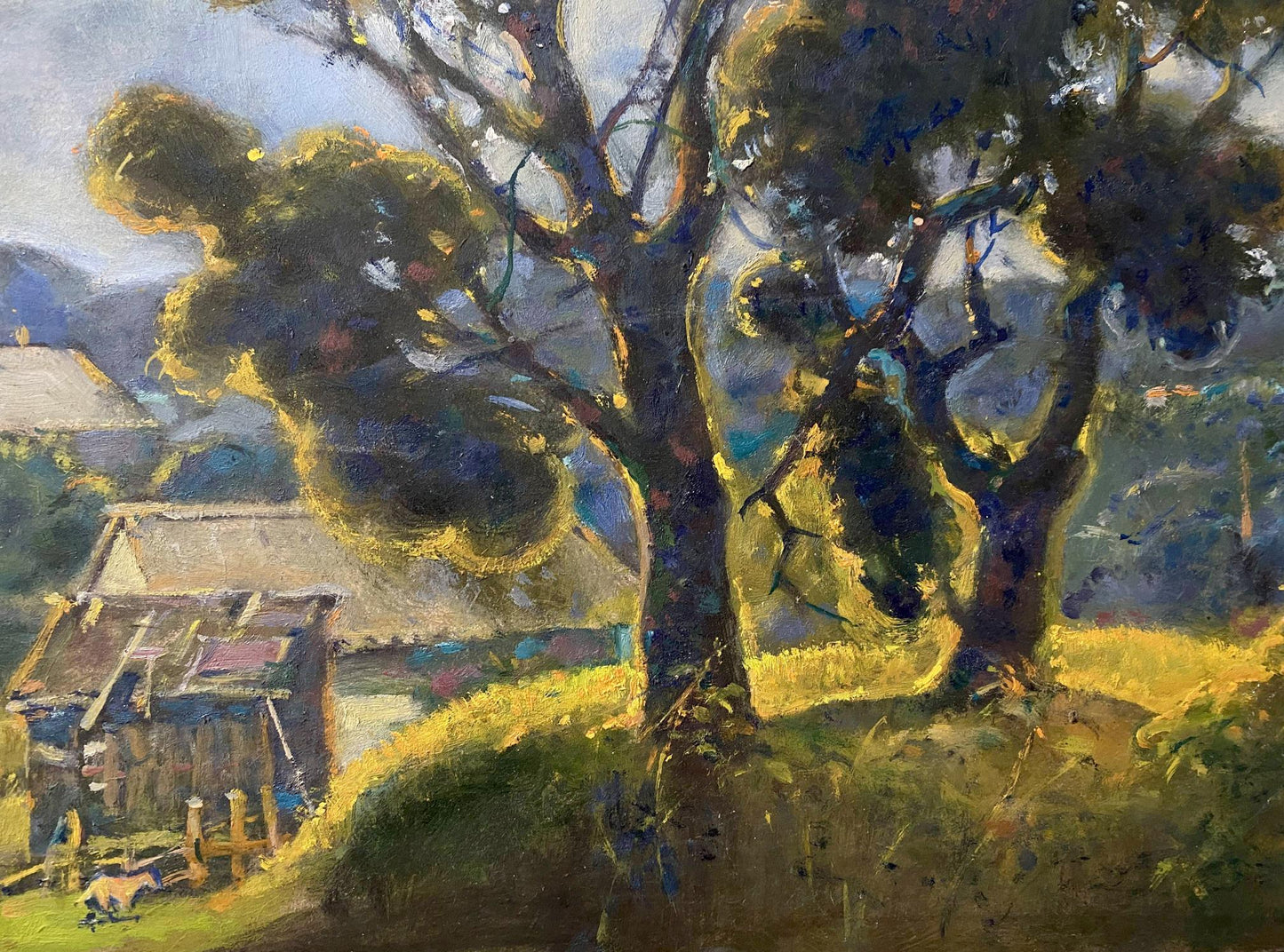 village landscape painting