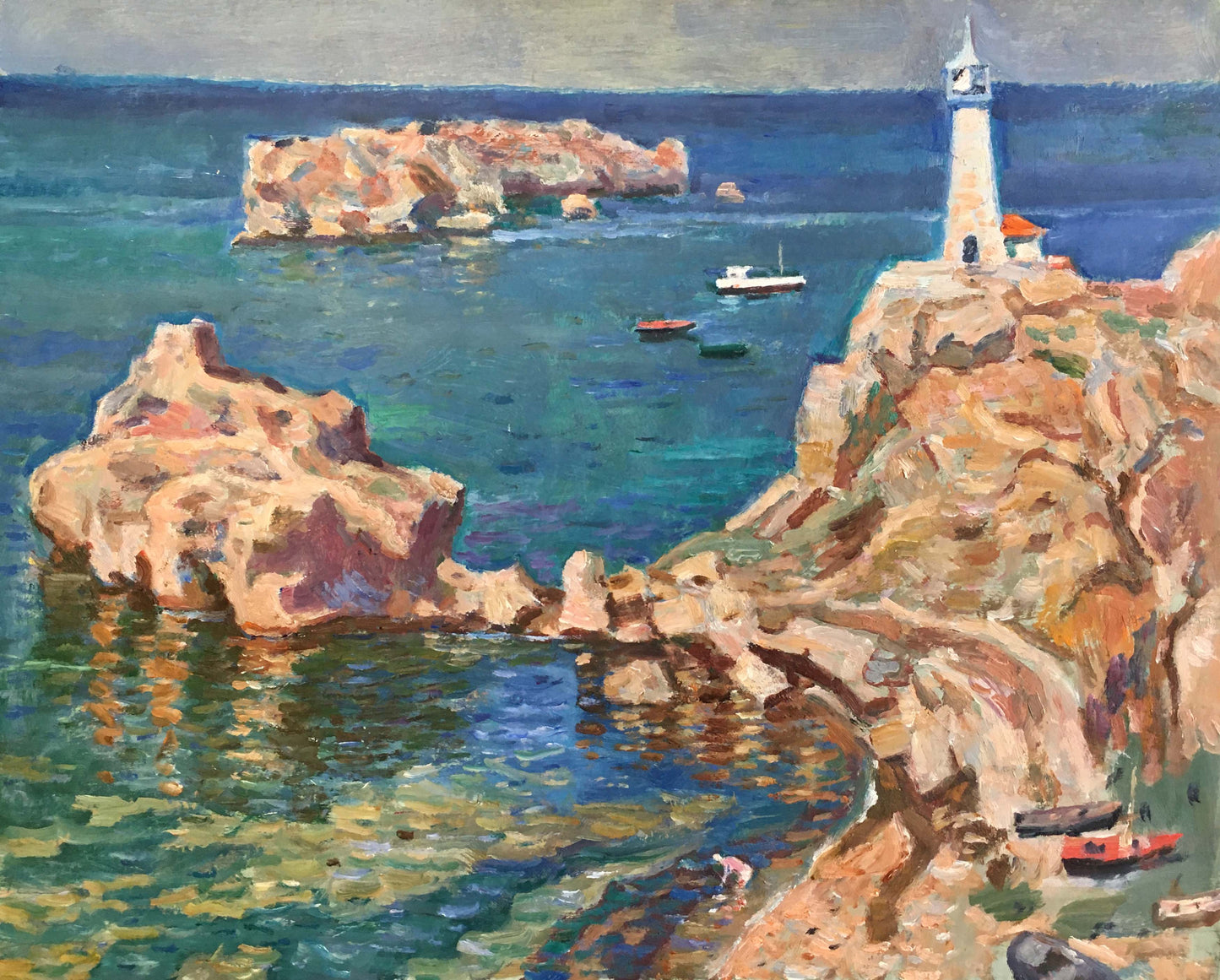 Oil painting Landscape with a lighthouse Konovalov V. Y.