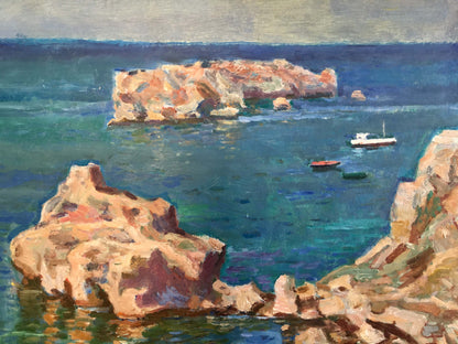 Oil painting Landscape with a lighthouse Konovalov V. Y.