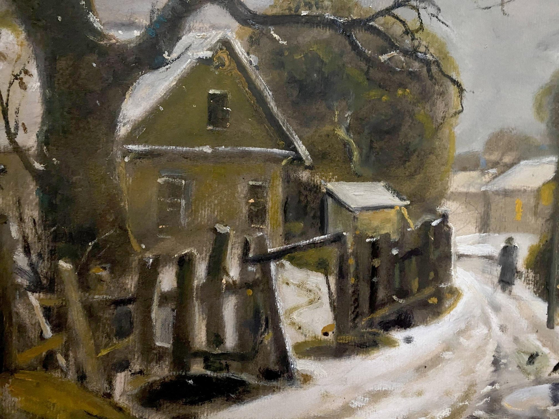 winter village painting