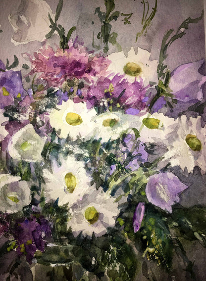 Flowers watercolor painting Viktor Mikhailichenko