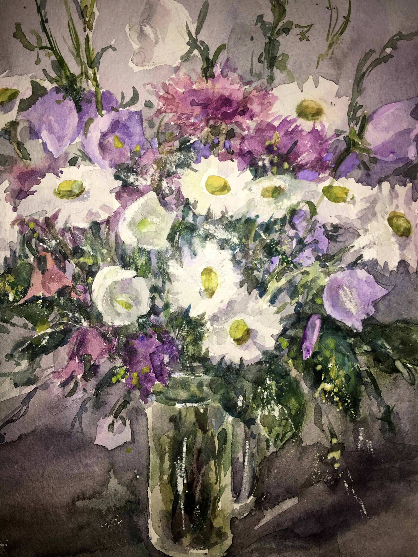 Flowers watercolor painting Viktor Mikhailichenko