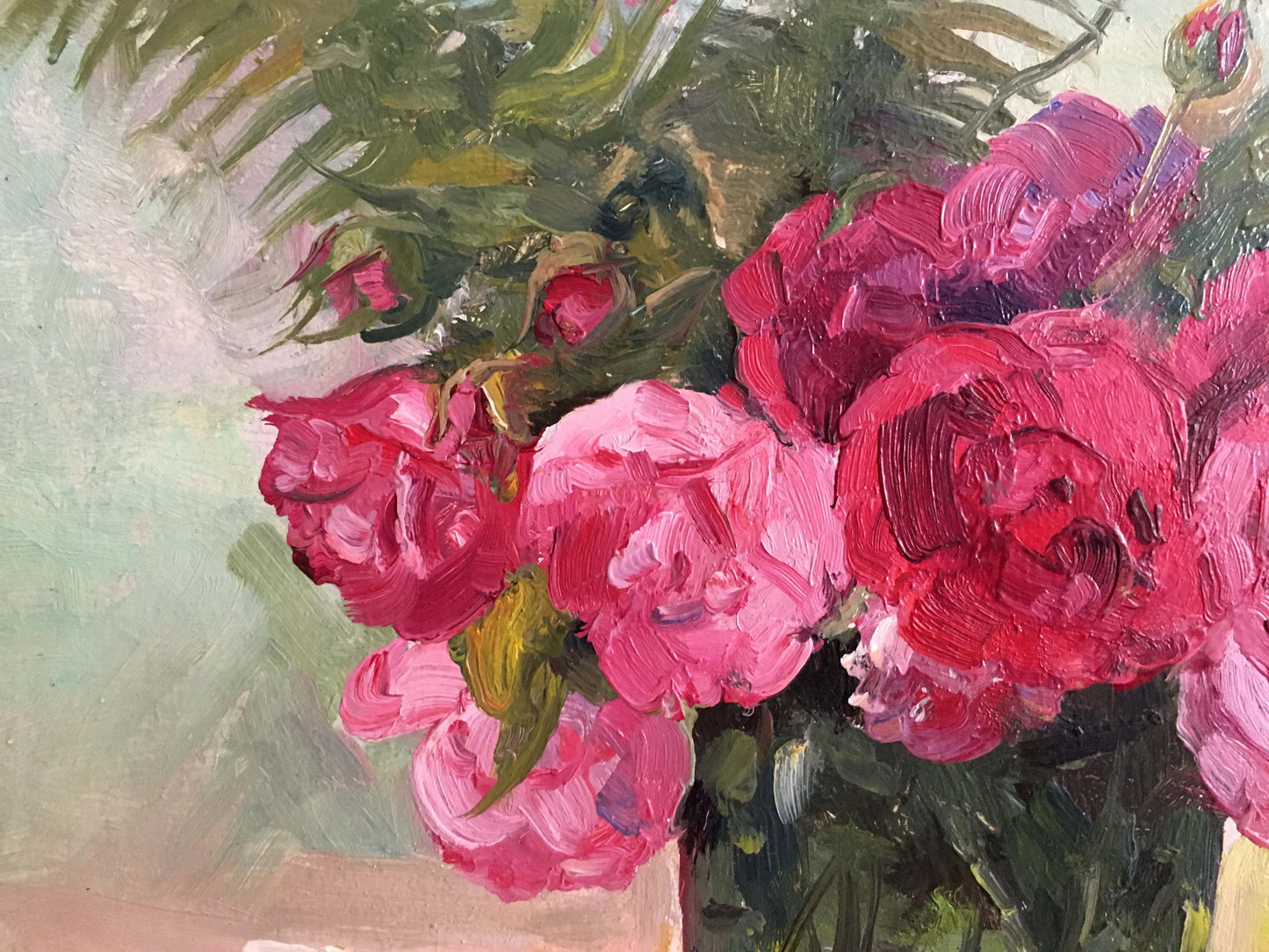 Oil painting Pink roses Konovalyuk Fedor Zotikovich