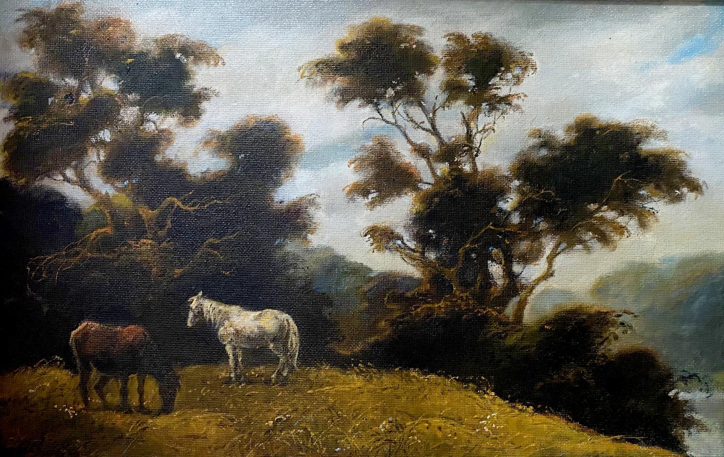 Oil painting Overcast, horses buy