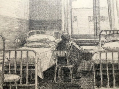 Pencil painting In the hospital Dmitry Lednev