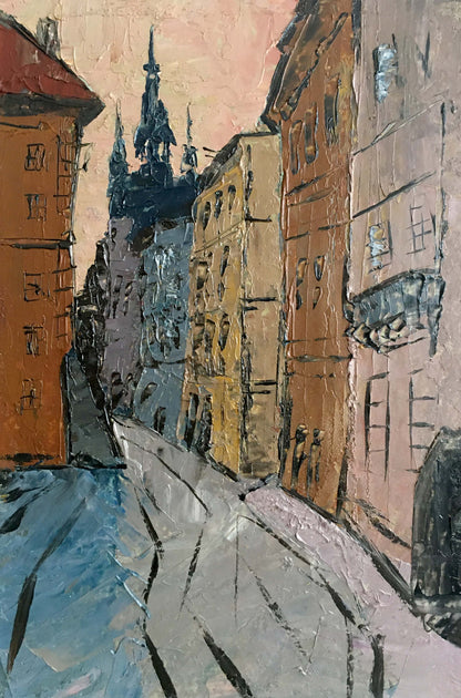 Oil painting Street landscape Litvin Vitaliy Sviridovich