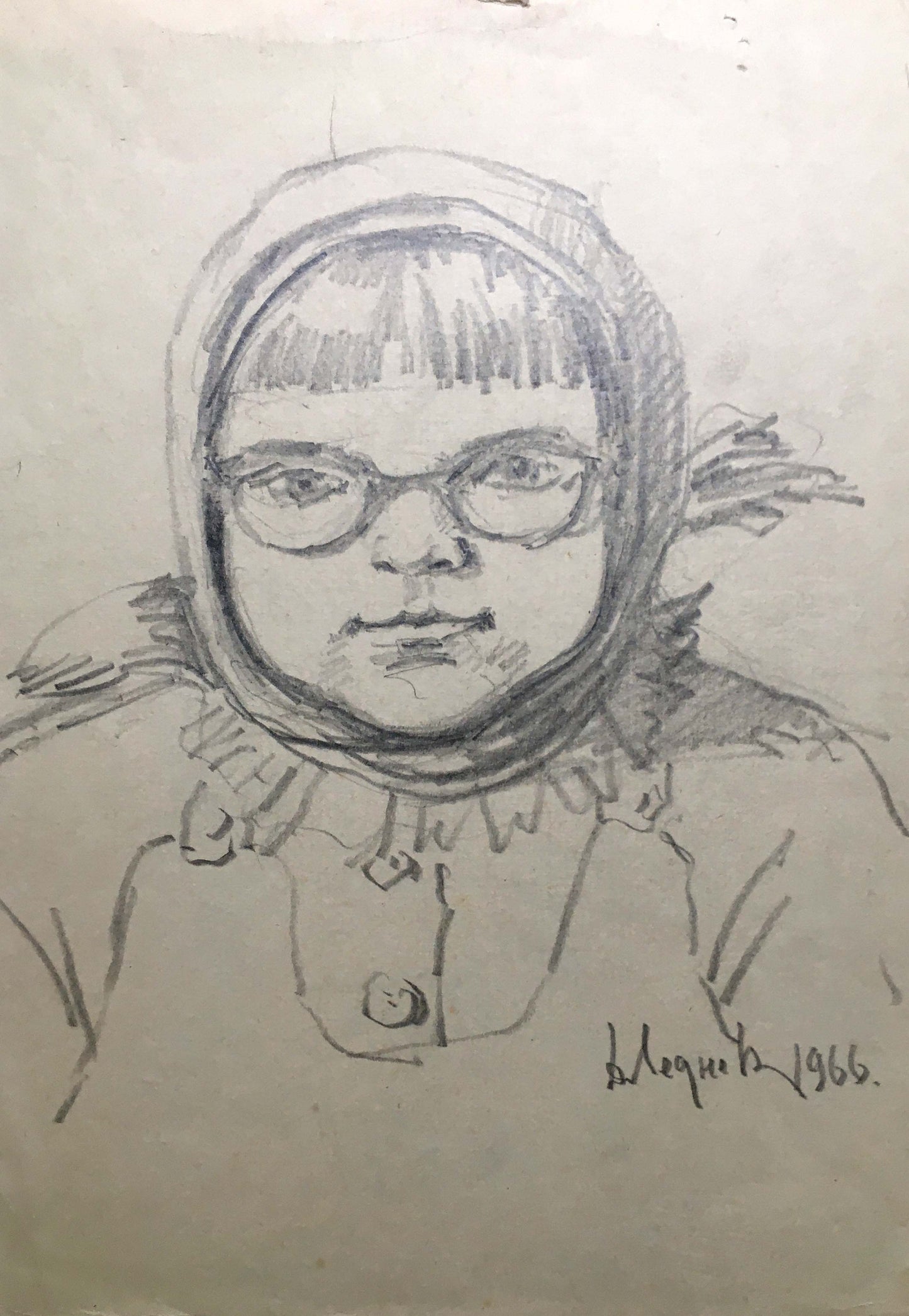 Pencil painting Portrait of daughter Dmitry Lednev