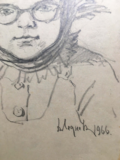 Pencil painting Portrait of daughter Dmitry Lednev