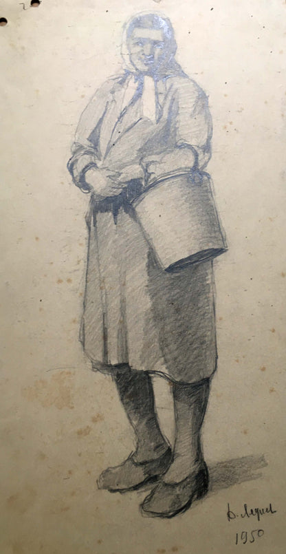 Pencil painting Portrait of the mistress Dmitry Lednev