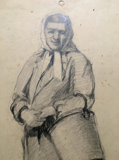 Pencil painting Portrait of the mistress Dmitry Lednev