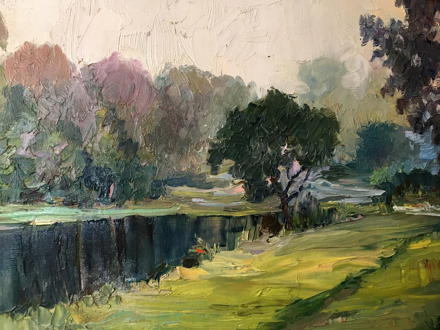 Oil painting River landscape Lednev Dmytro Yakovych