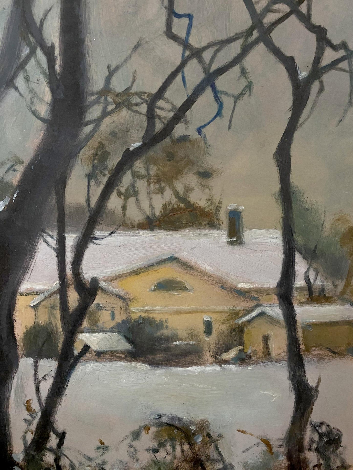 winter village painting