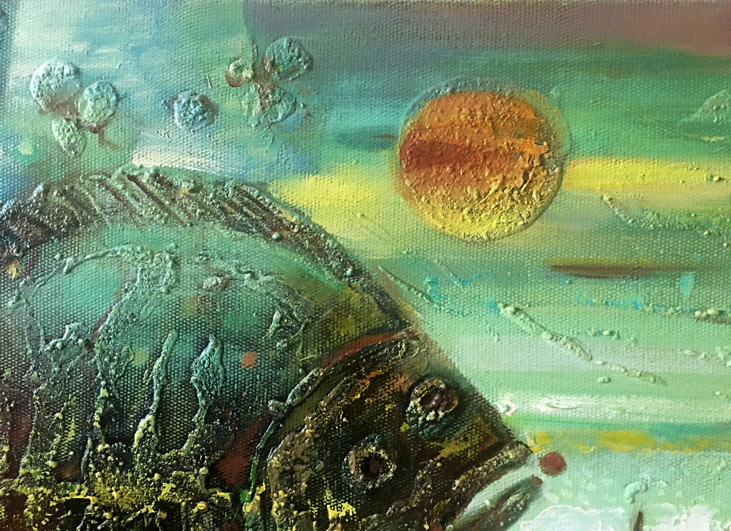 Abstract oil painting A fish Anatoly Borisovich Tarabanov