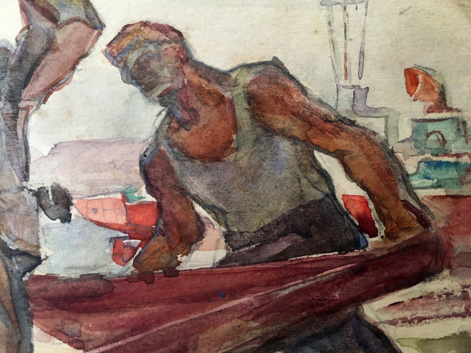 Interpretation of ship repair depicted in oil