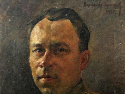 Oil painting Portrait of a soldier Vladimir Aleksandrovich Kuznetsov