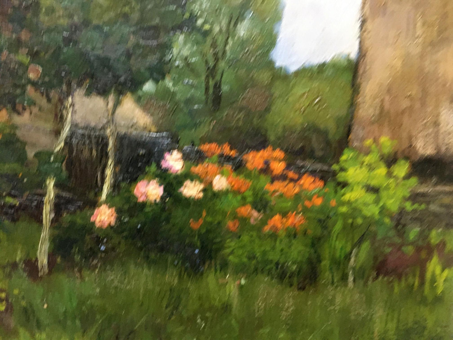 Oil painting Flowers near the house Ivan Kirillovich Tsyupka