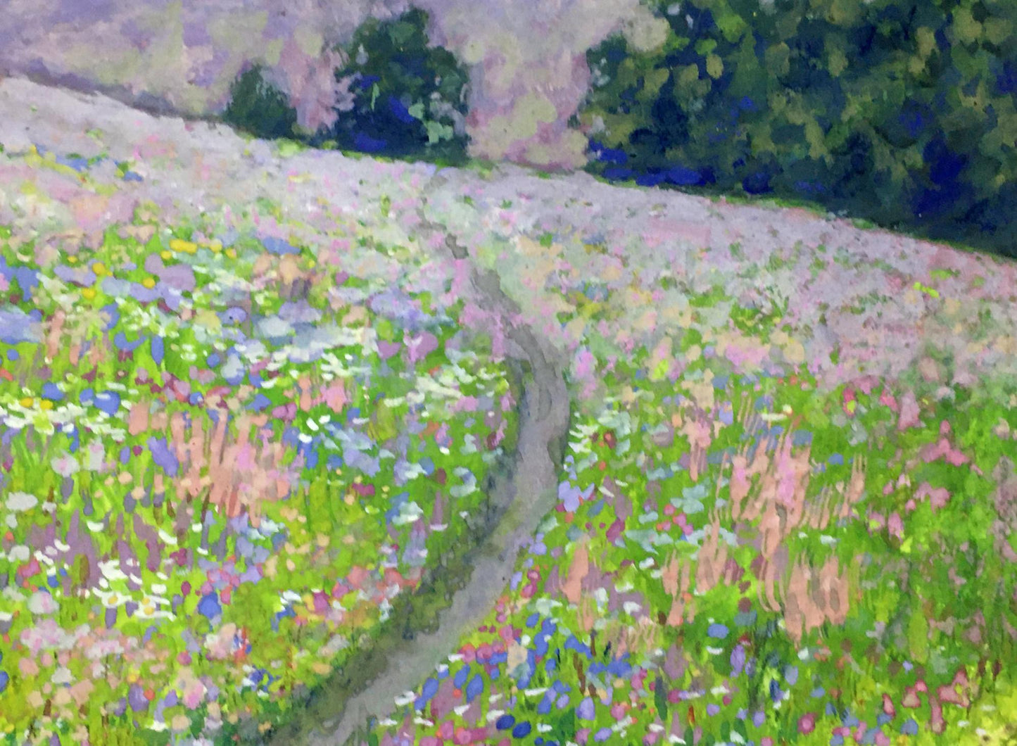 Watercolor painting Flower field Ivan Kirillovich Tsyupka