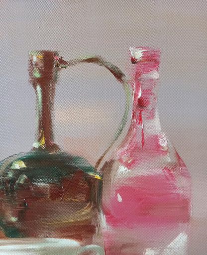 Oil painting Still life in pink tones Anatoly Tarabanov