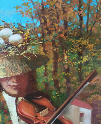 Abstract oil painting Musician Anatoly Borisovich Tarabanov