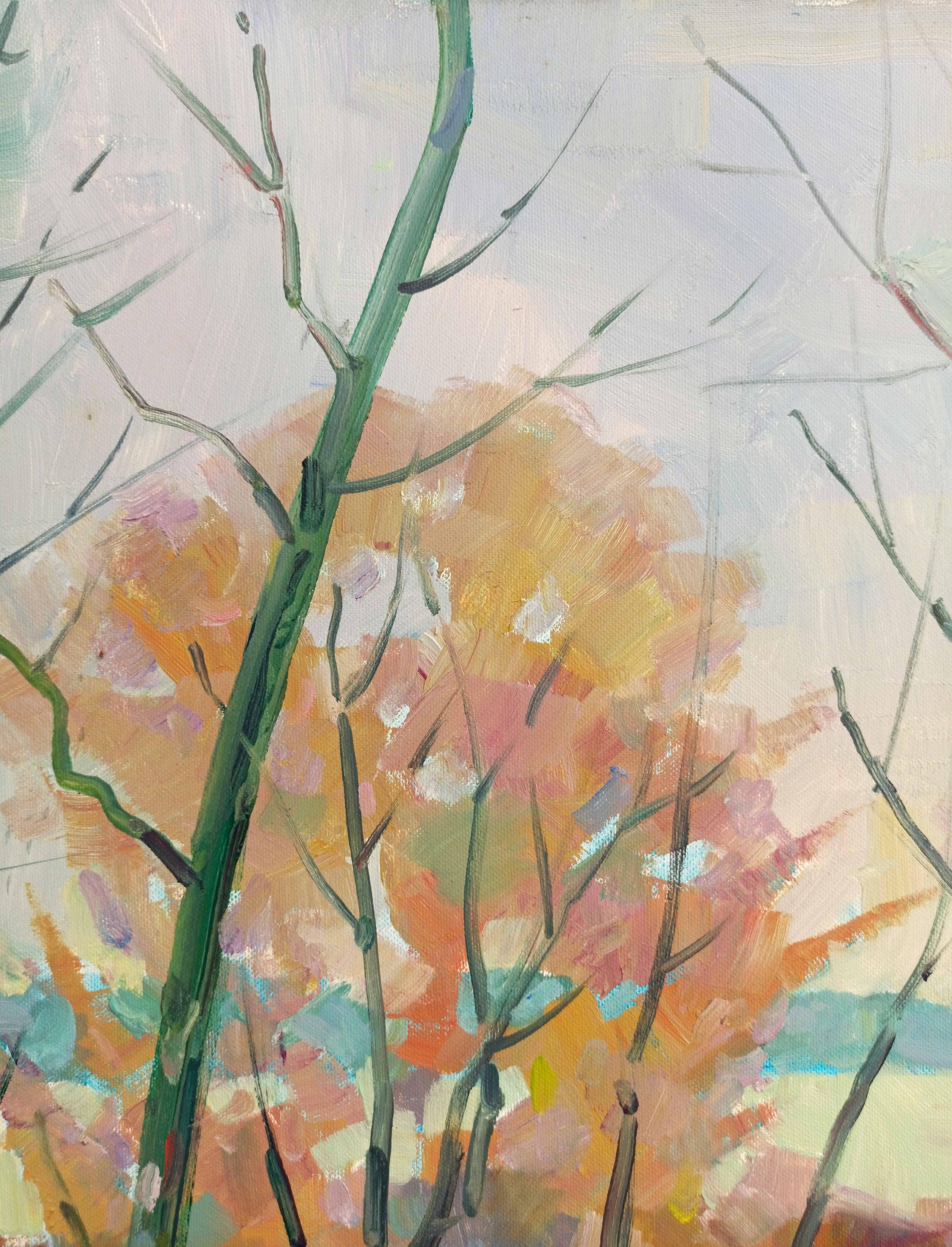 In oil, Peter Dobrev illustrates a springtime scene